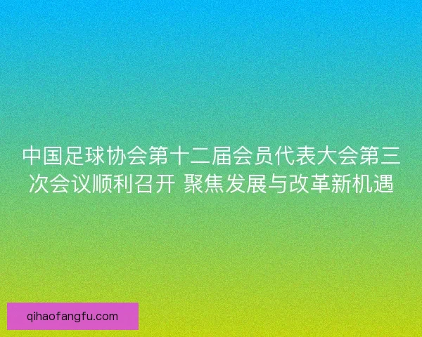 中国足球协会第十二届会员代表大会第三次会议顺利召开 聚焦发展与改革新机遇